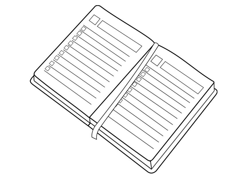 agenda Página para colorir agenda