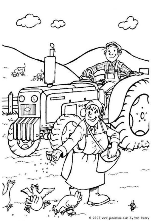 Página para colorir agricultor