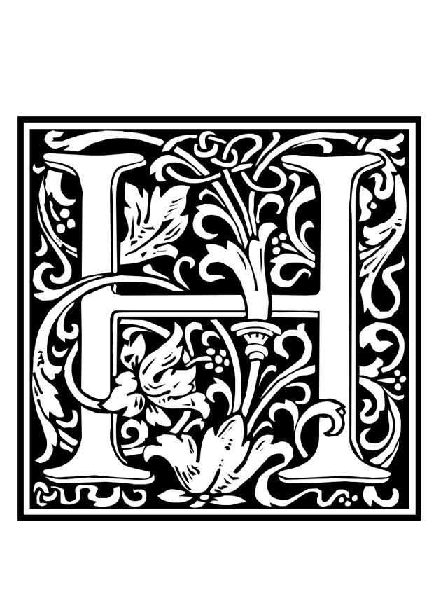 alfabeto decorativo - h Página para colorir alfabeto decorativo - h