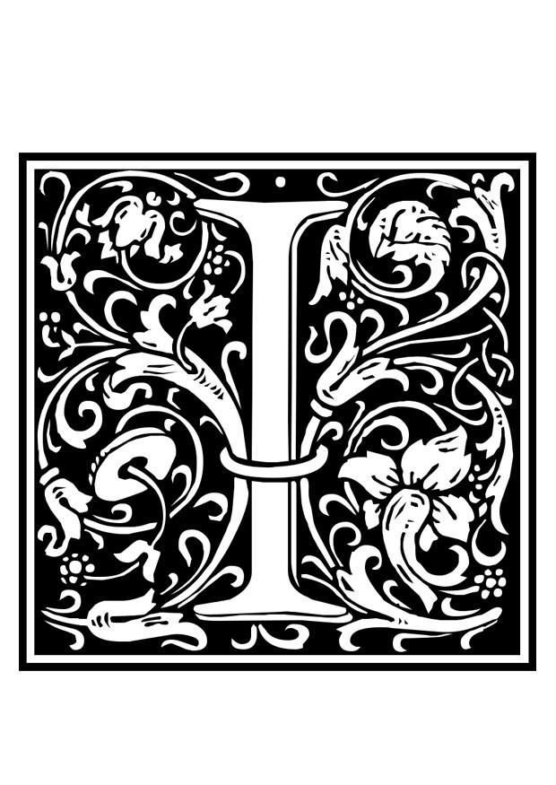 alfabeto decorativo - i Página para colorir alfabeto decorativo - i