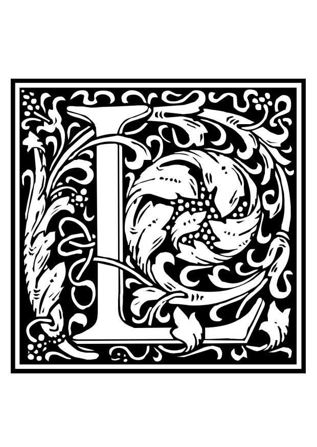 alfabeto decorativo - l Página para colorir alfabeto decorativo - l