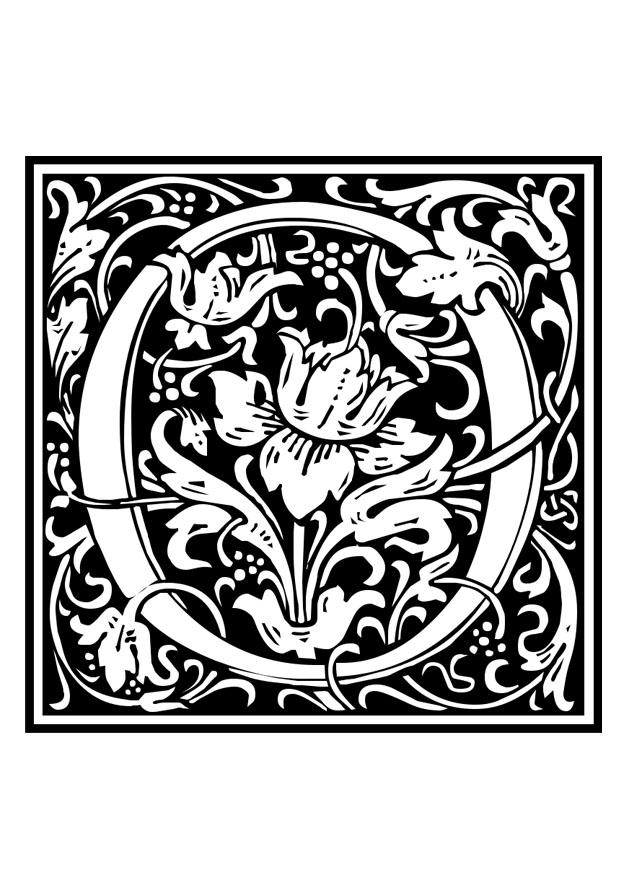 alfabeto decorativo - o Página para colorir alfabeto decorativo - o