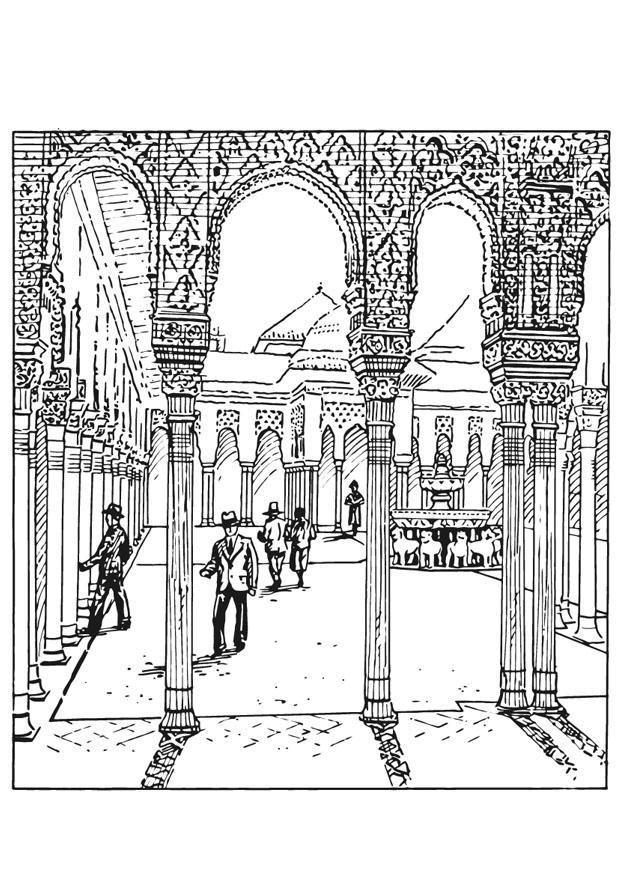 alhambra, espanha Página para colorir alhambra, espanha