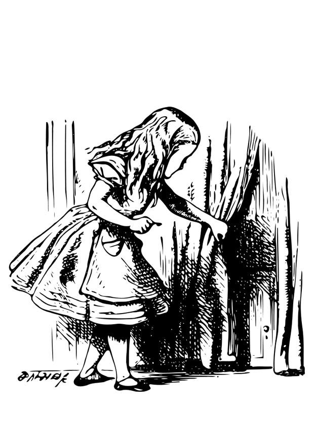 alice no paAs das maravilhas - alice com a chave Página para colorir alice no paAs das maravilhas - alice com a chave