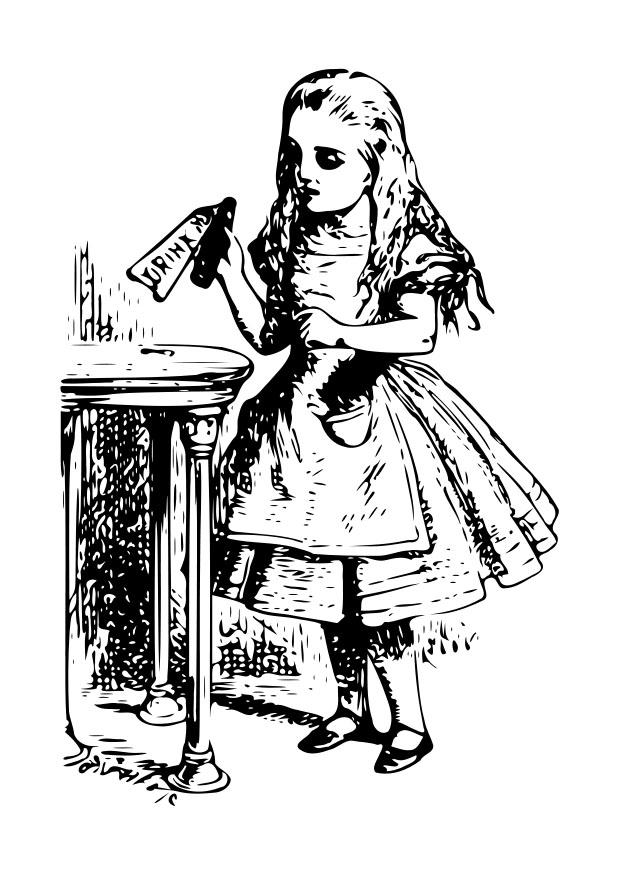 alice no paAs das maravilhas - beba-me Página para colorir alice no paAs das maravilhas - beba-me
