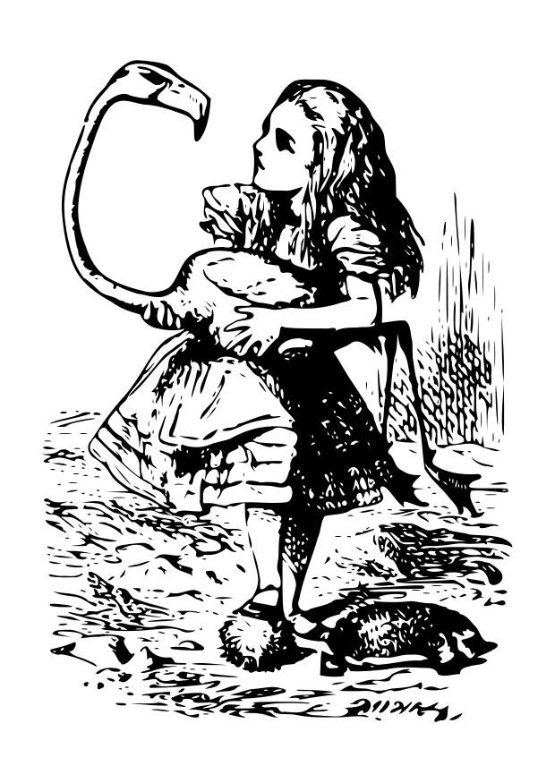alice no paAs das maravilhas - flamingo Página para colorir alice no paAs das maravilhas - flamingo