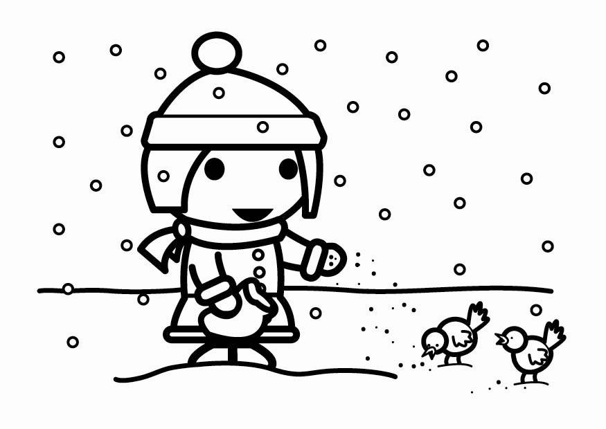 alimentar os pA¡ssaros na neve (sementes) Página para colorir alimentar os pA¡ssaros na neve (sementes)