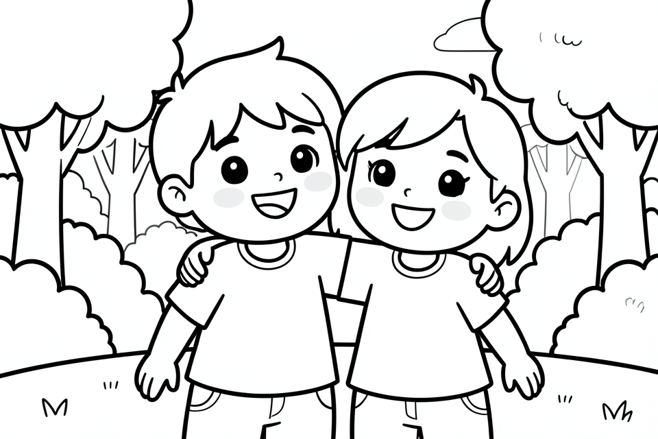 Página para colorir amizade