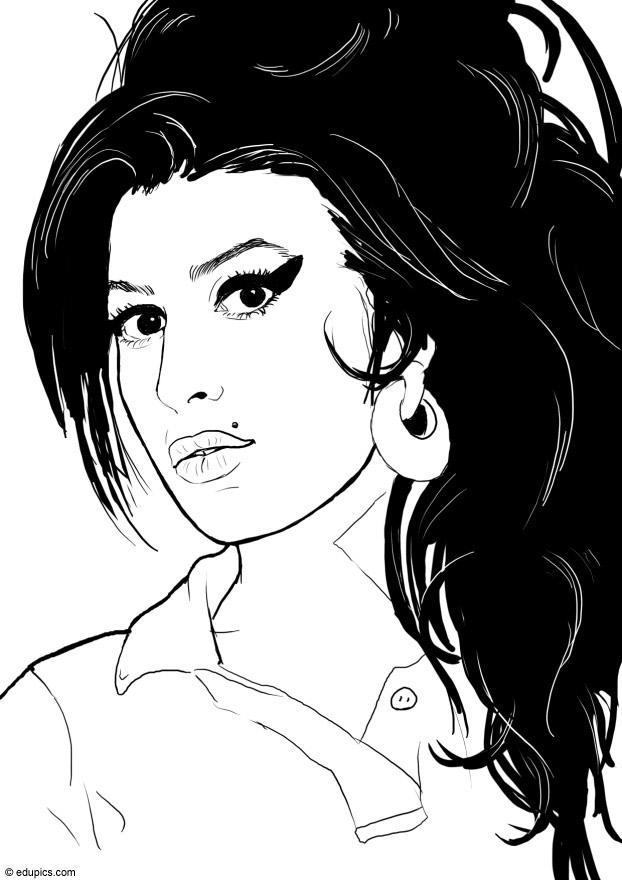 amy winehouse Página para colorir amy winehouse