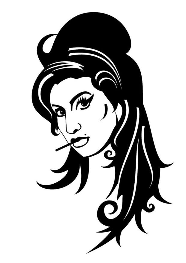 amy winehouse Página para colorir amy winehouse