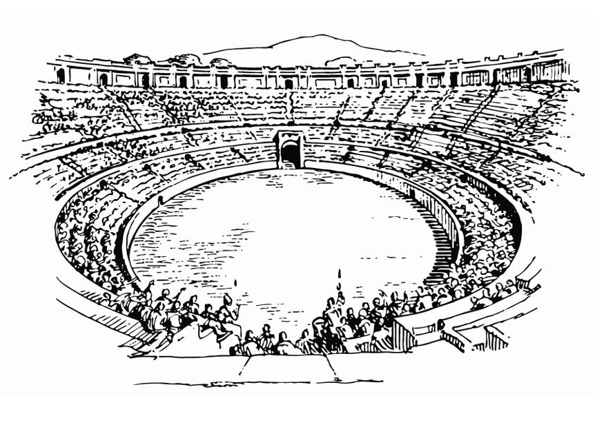 Página para colorir anfiteatro 