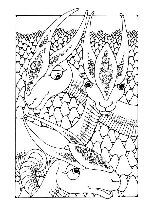 Página para colorir animais de fantasia