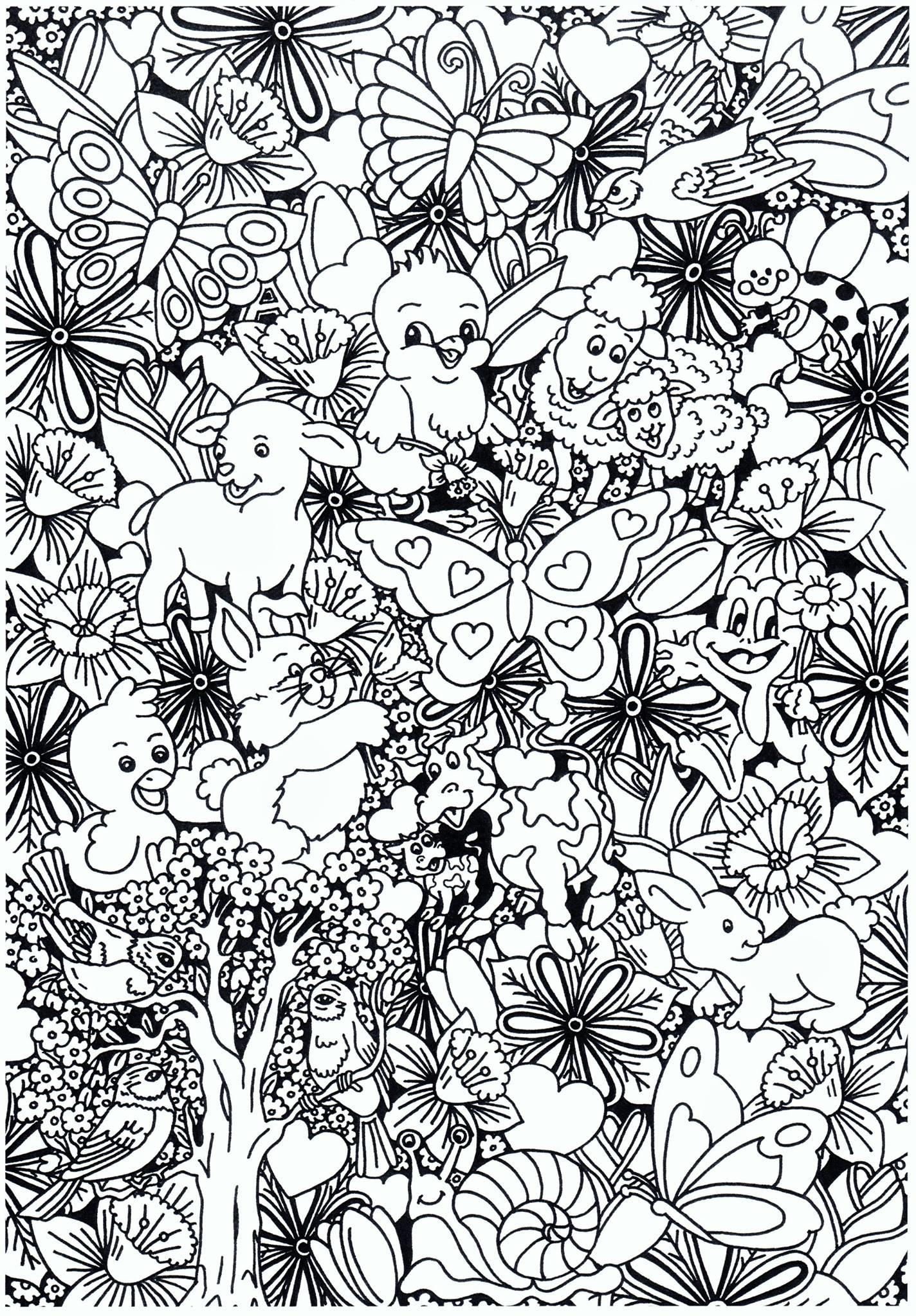animais na floresta Página para colorir animais na floresta
