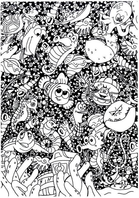 animais no mar Página para colorir animais no mar