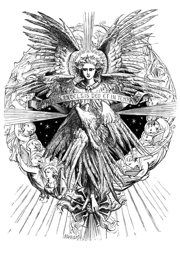 anjo Página para colorir anjo