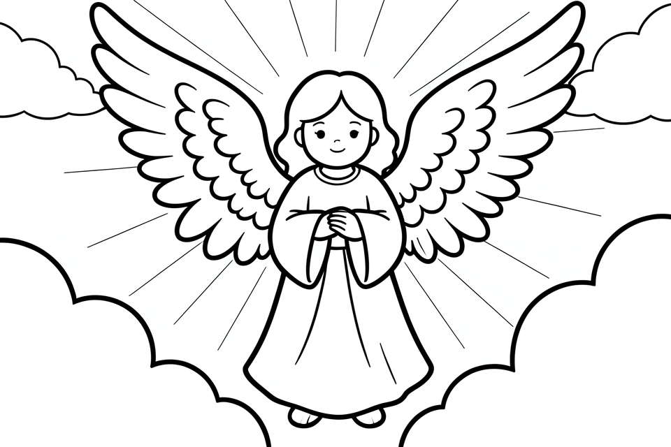 anjo Página para colorir anjo