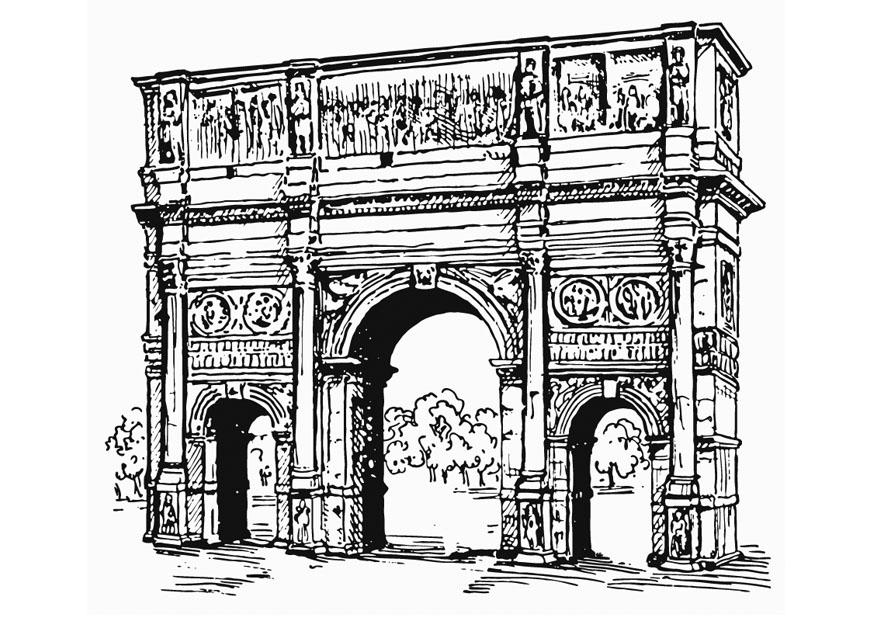 arco de constantino, roma Página para colorir arco de constantino, roma