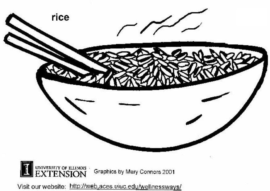 arroz Página para colorir arroz