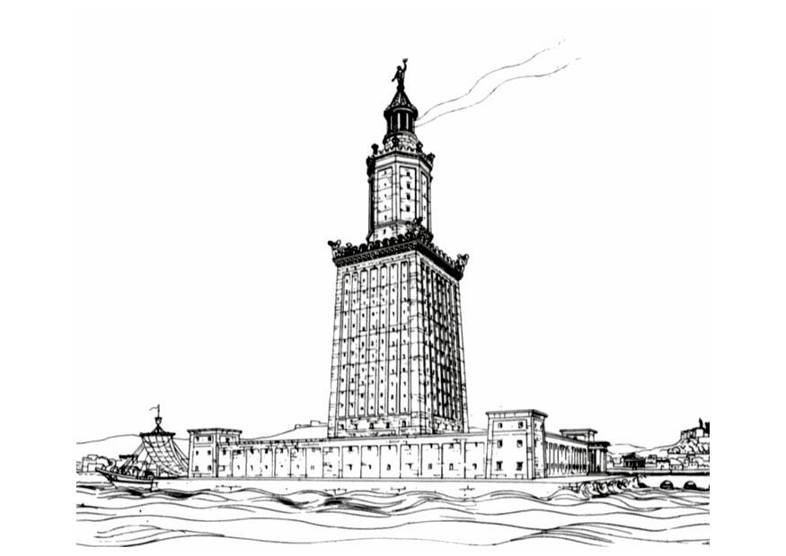 as 7 maravilhas do mundo - o farol de alexandria Página para colorir as 7 maravilhas do mundo - o farol de alexandria