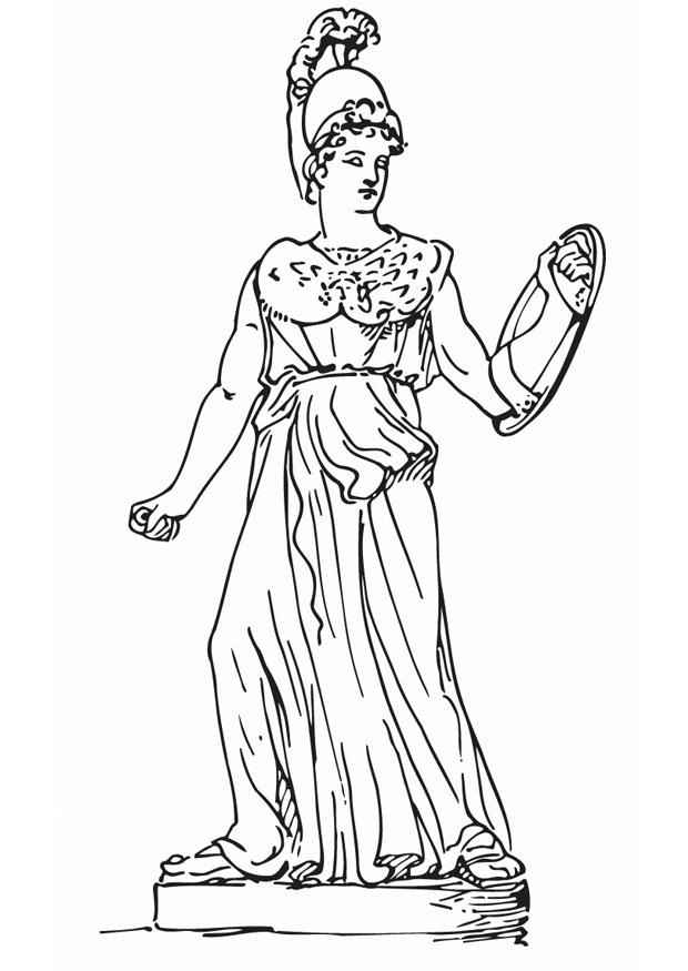 Página para colorir athena 