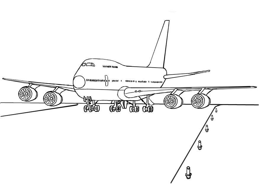 Página para colorir aviA£o 747