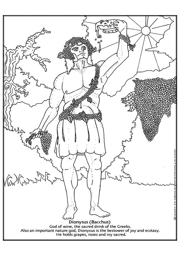 baco - dionAsio Página para colorir baco - dionAsio
