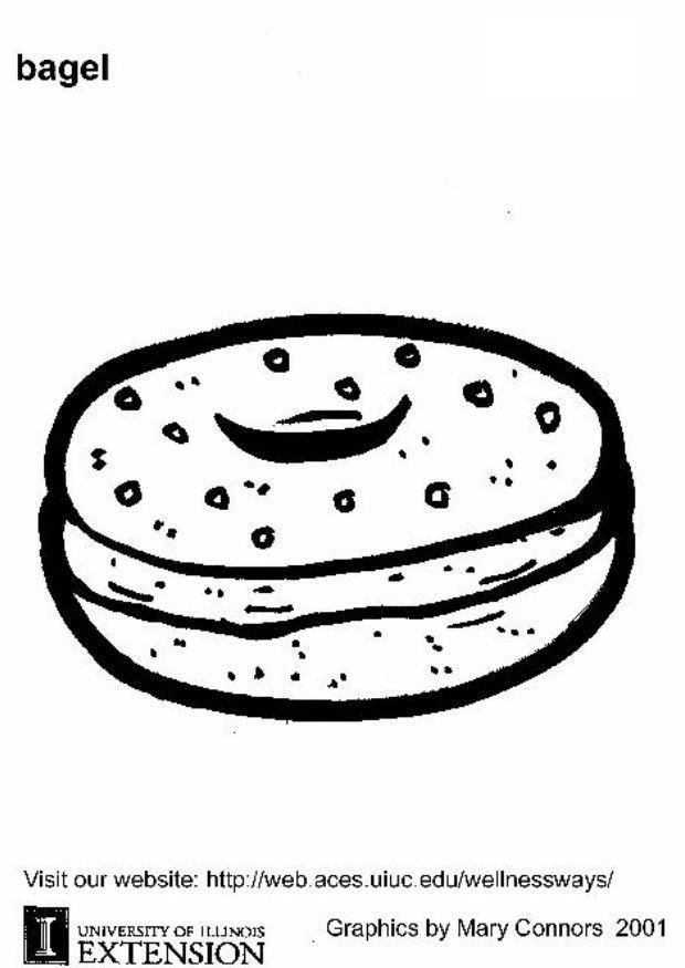 bagel Página para colorir bagel