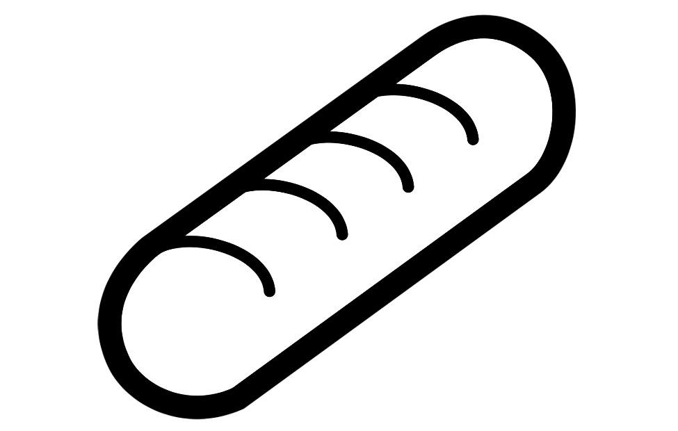 baguete Página para colorir baguete