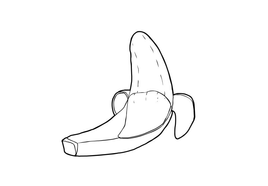 banana Página para colorir banana