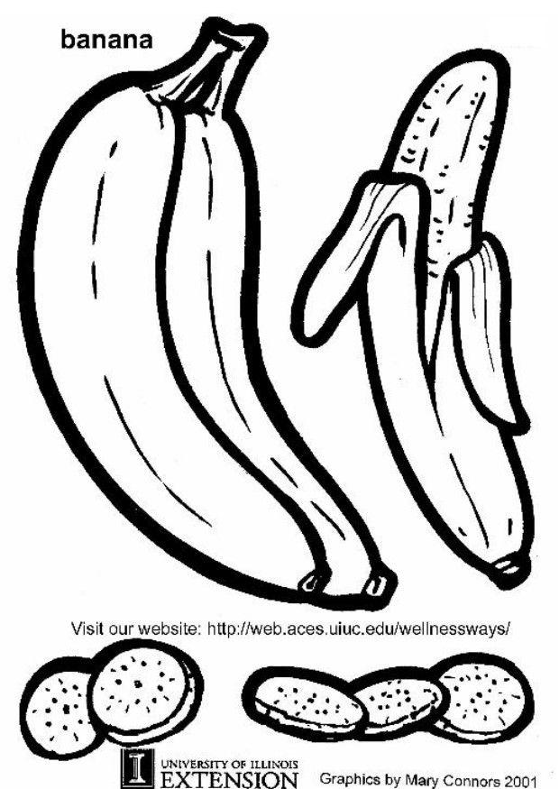 banana Página para colorir banana