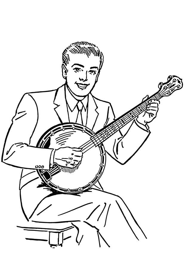 banjo Página para colorir banjo