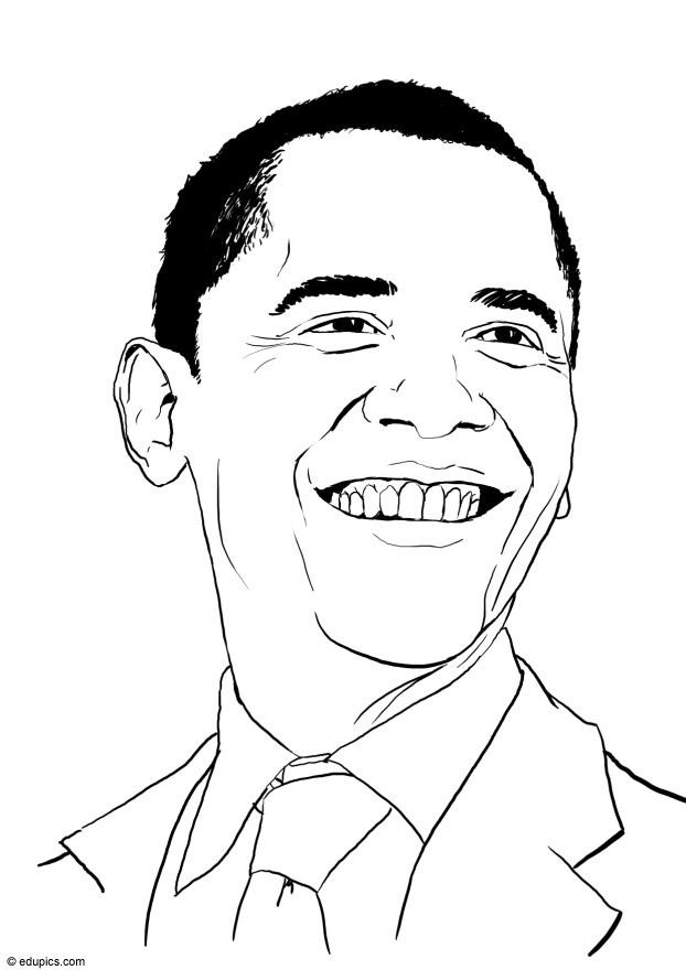 barack obama Página para colorir barack obama
