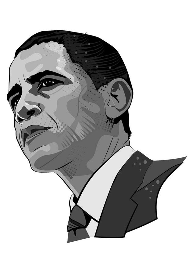 barack obama Página para colorir barack obama