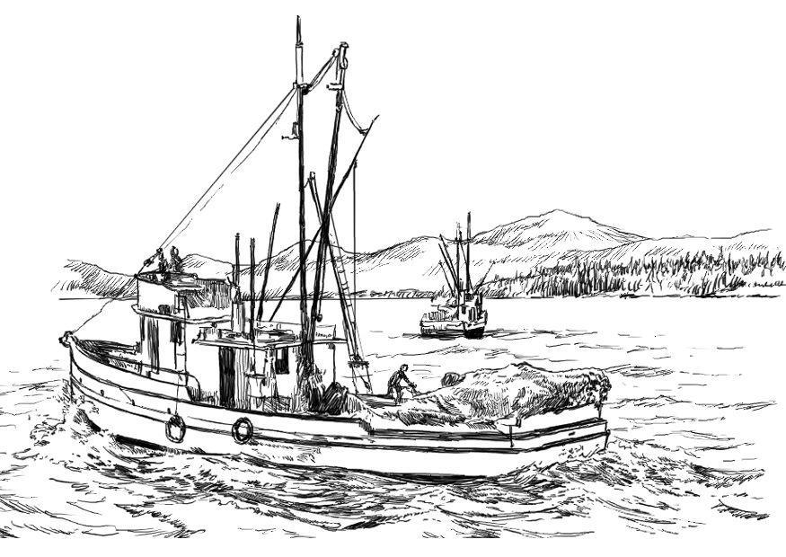 barco pesquiro Página para colorir barco pesquiro