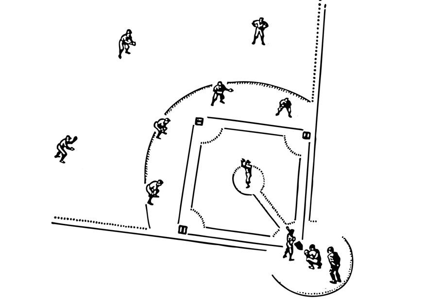 basebol Página para colorir basebol
