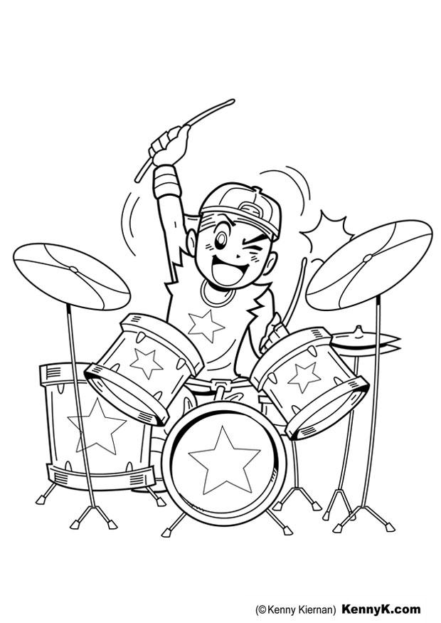 baterista Página para colorir baterista