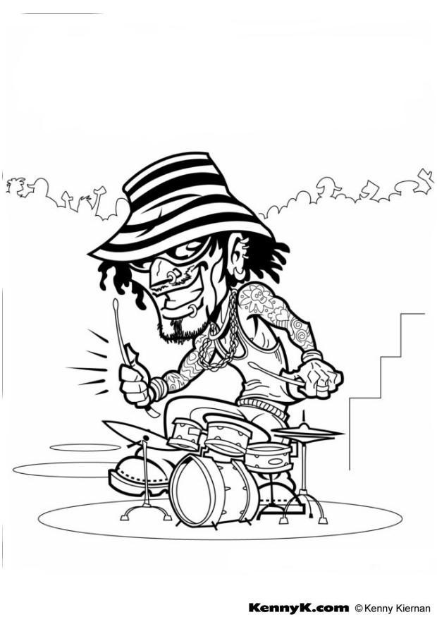 baterista Página para colorir baterista