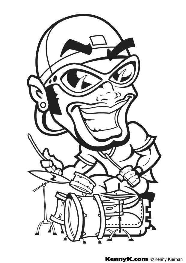 baterista de hip hop Página para colorir baterista de hip hop