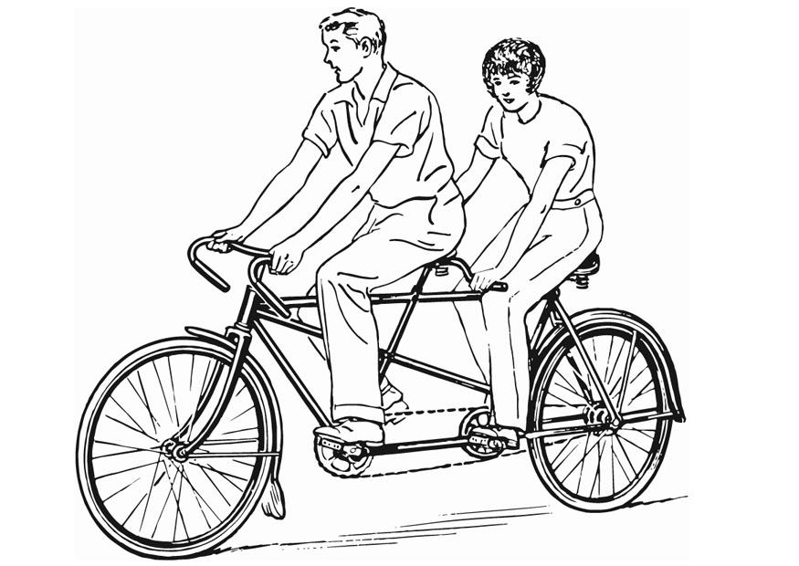 bicicleta tandem Página para colorir bicicleta tandem