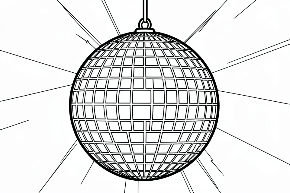 Página para colorir bola de discoteca