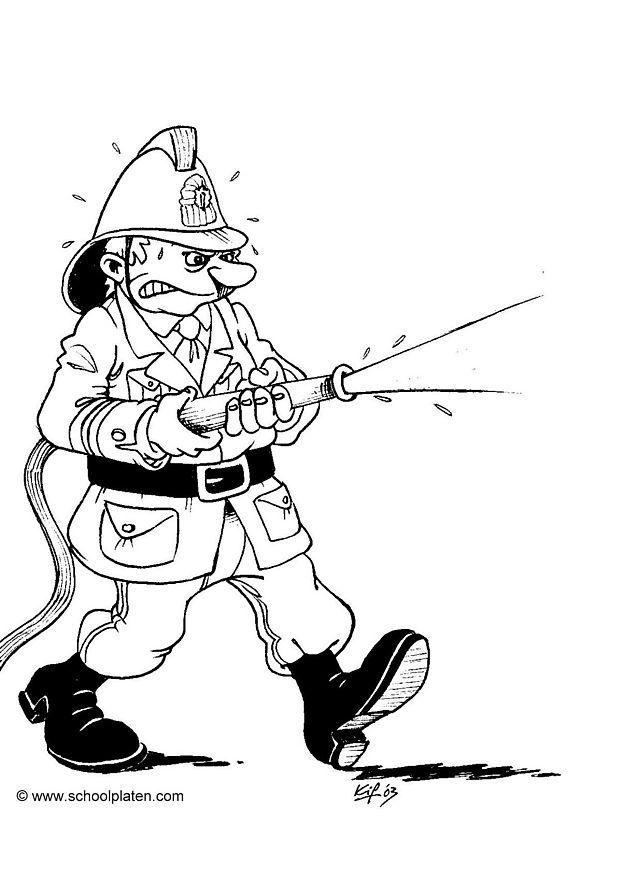Página para colorir bombeiro