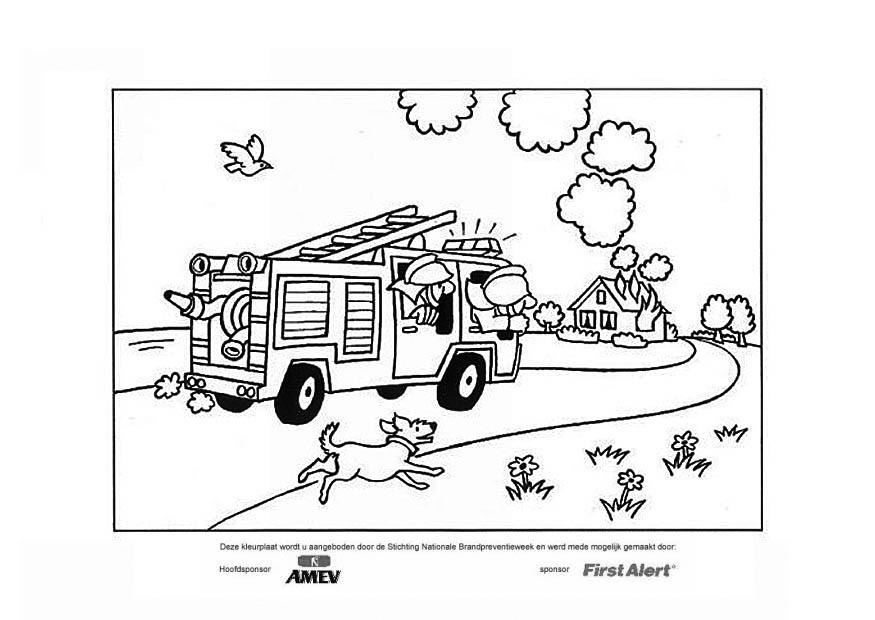 bombeiros Página para colorir bombeiros