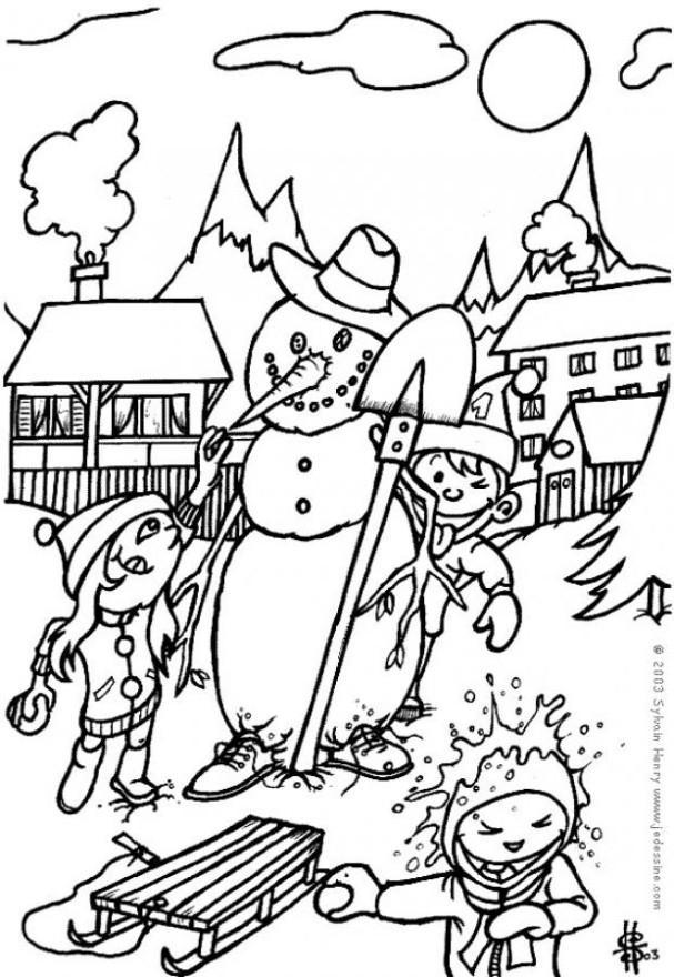 boneco de neve Página para colorir boneco de neve