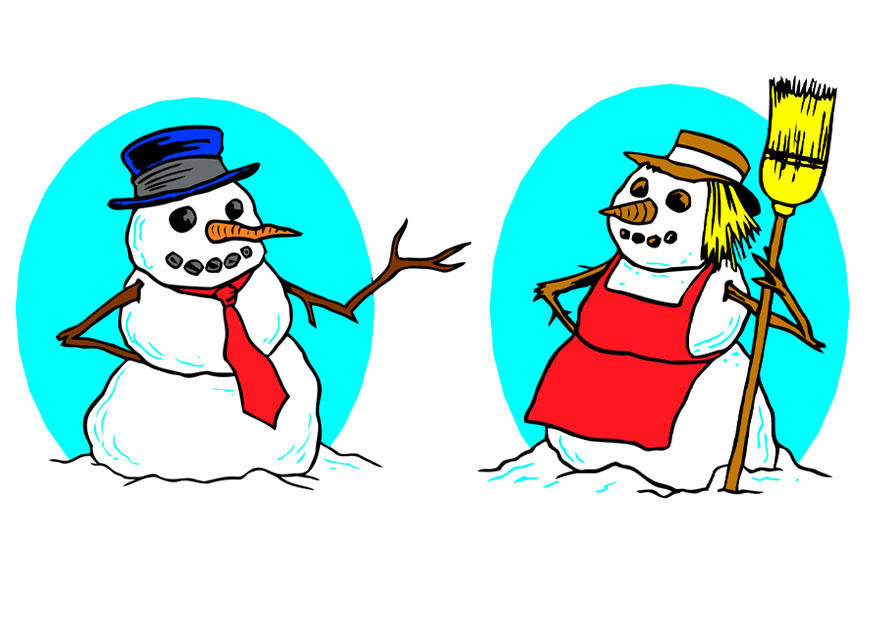 boneco e boneca de neve imagem boneco e boneca de neve