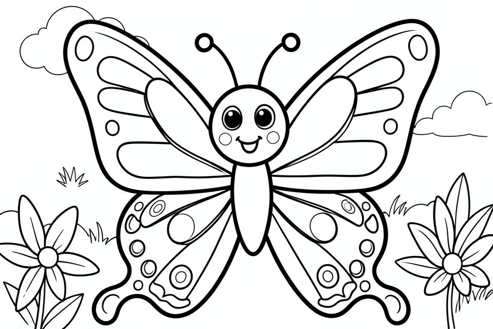 borboleta fofa Página para colorir borboleta fofa