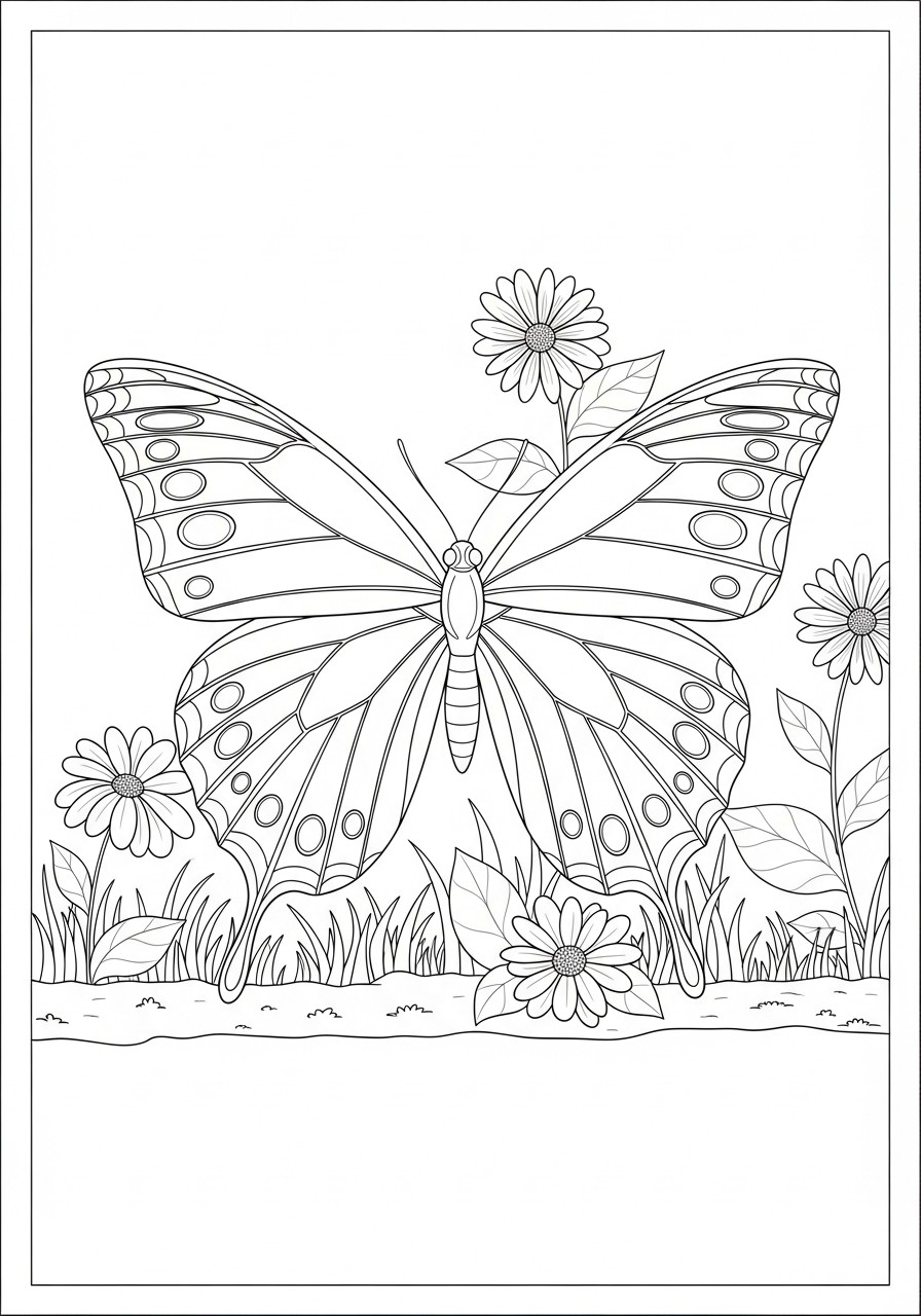 borboleta no jardim Página para colorir borboleta no jardim