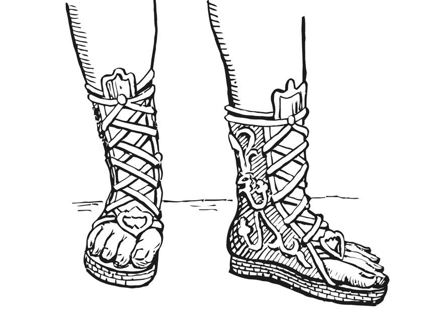 botas abertas - gregos e romanos Página para colorir botas abertas - gregos e romanos