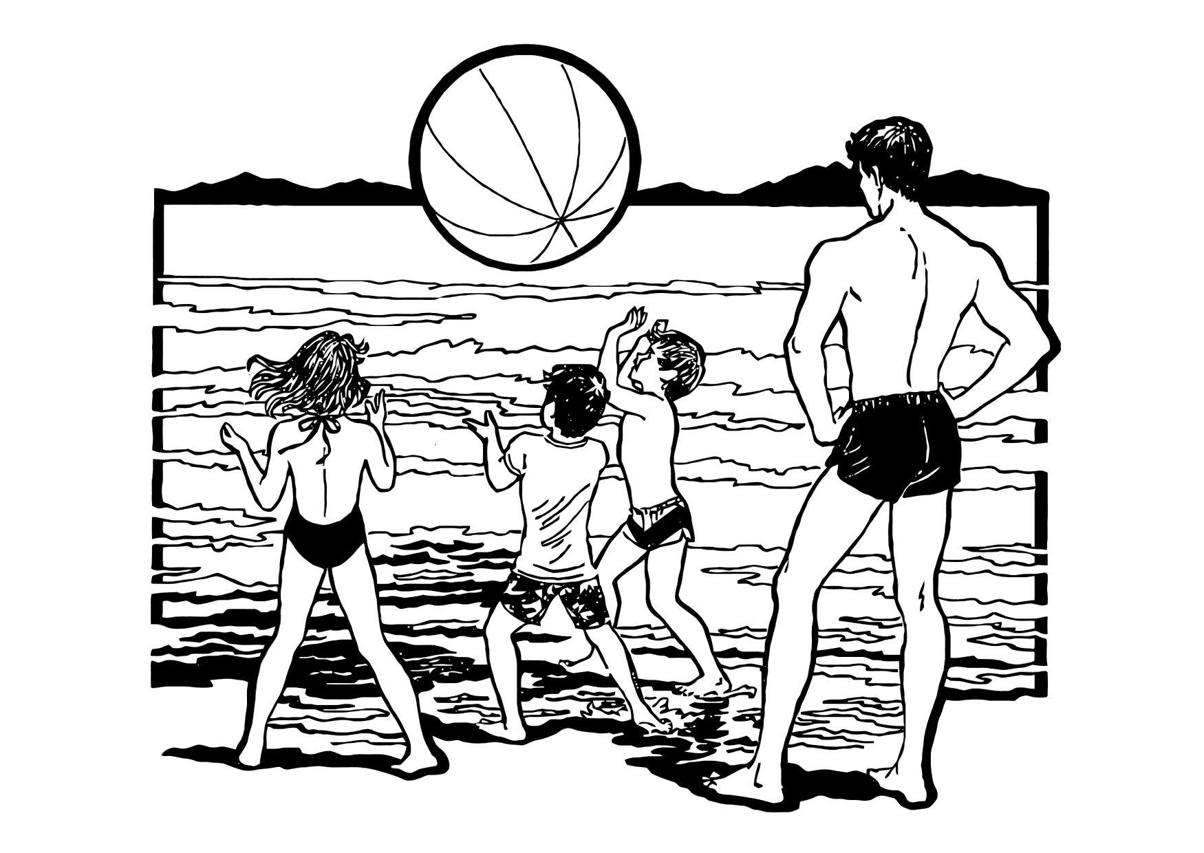brincar na praia Página para colorir brincar na praia