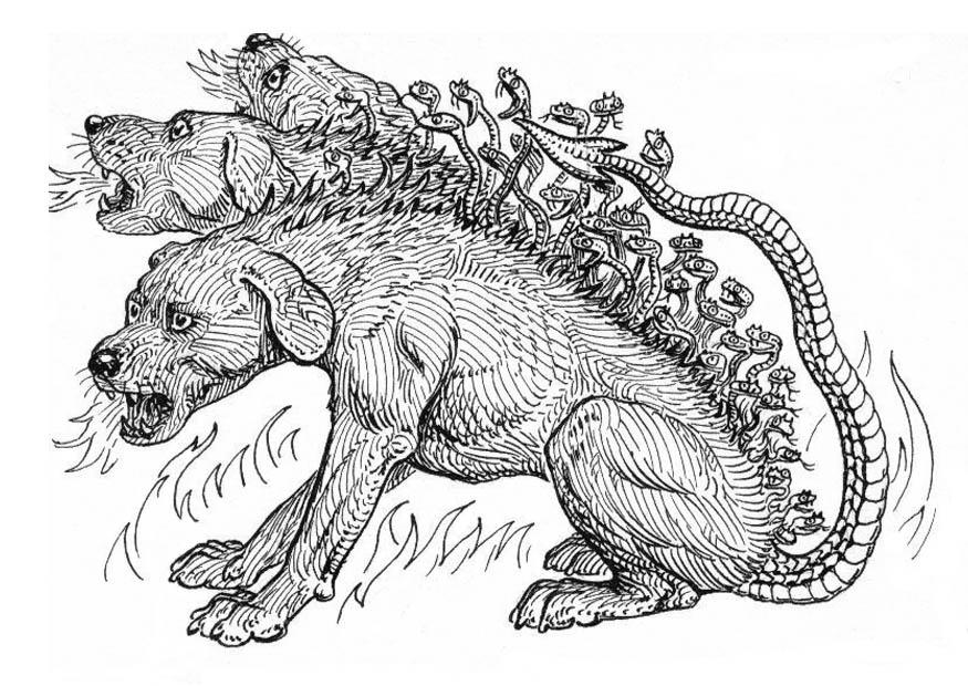 cA£o do inferno - cerberus Página para colorir cA£o do inferno - cerberus