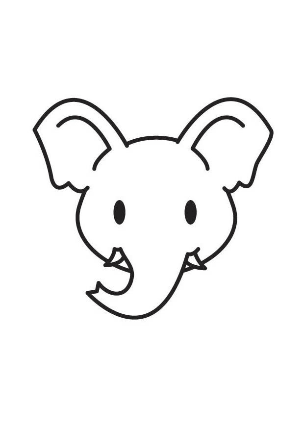 cabeA§a de elefante Página para colorir cabeA§a de elefante